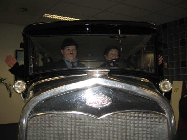 Laurel & Hardy look-alike figures in Inter-Sprint show room Laurel & Hardy look-alike figures in Inter-Sprint show room