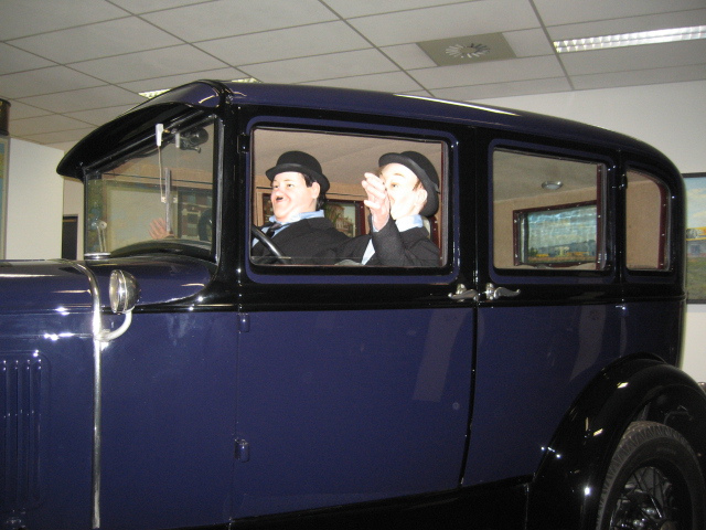 Laurel & Hardy look-alike figures in Inter-Sprint show room Laurel & Hardy look-alike figures in Inter-Sprint show room