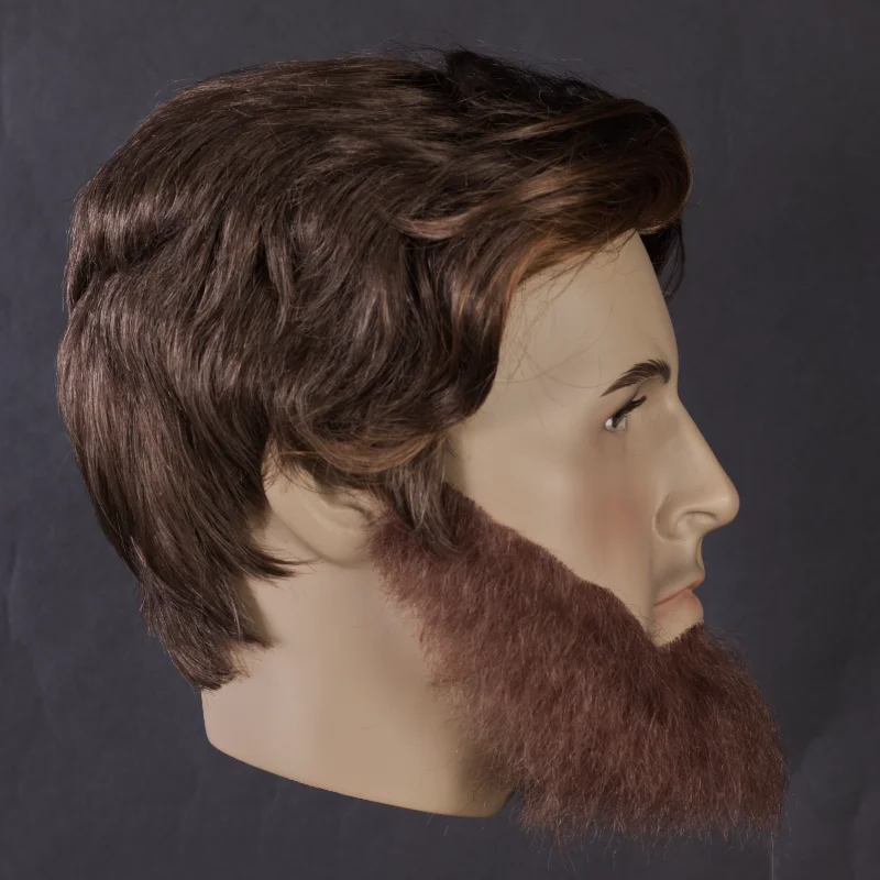realistic display mannequin head with beard and wig