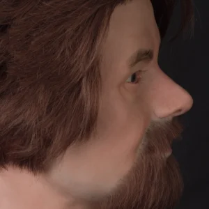 ultra-realistic men’s silicone mannequin head detail