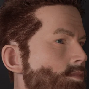 Ultra-realistic men’s silicone mannequin head with implanted hair and beard