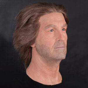 Male silicone display head with beard stubble