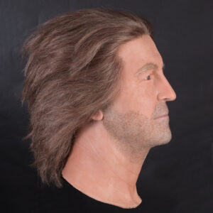 Male silicone display head with beard stubble
