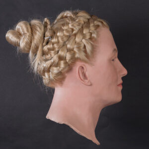 Female silicone display head with braided hair