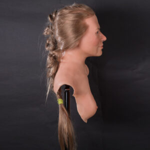 Female silicone display head with neck and chest