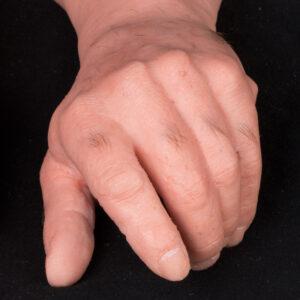 Male silicone display hands with gun grip