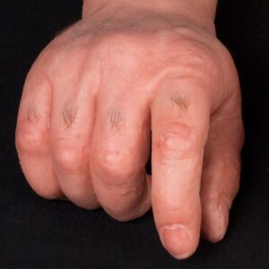 Male silicone display hands with gun grip