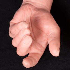 Male silicone display hands with gun grip