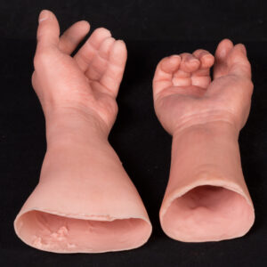 Male silicone display hands with gun grip