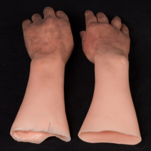 Male silicone display hands with gun grip