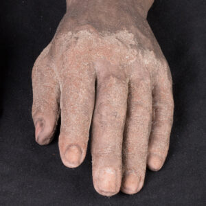 Male silicone display hands with sand effects