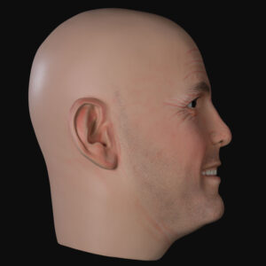 Realistic airbrushed male display mannequin head