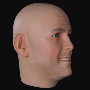 Realistic airbrushed male display mannequin head