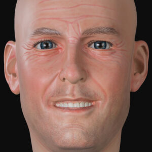 Realistic airbrushed male display mannequin head