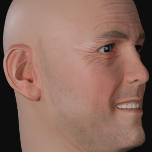 Realistic airbrushed male display mannequin head