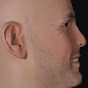 Realistic airbrushed male display mannequin head