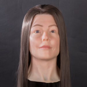 female silicone display head with long hair