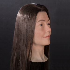 female silicone display head with long hair