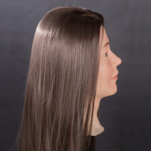 female silicone display head with long hair