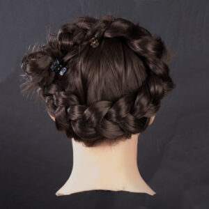 female silicone display head with braided long hair