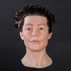 female silicone display head with braided long hair