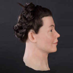 female silicone display head with braided long hair