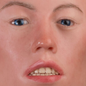 Prosthetic teeth in silicone heads