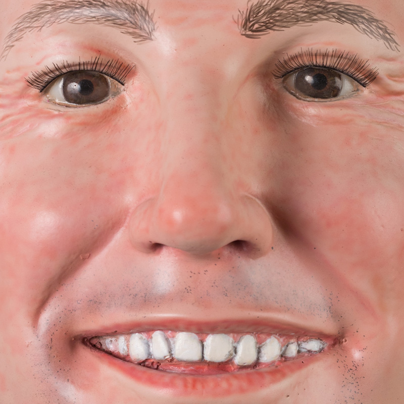 Painted fibreglass teeth in fibreglass heads