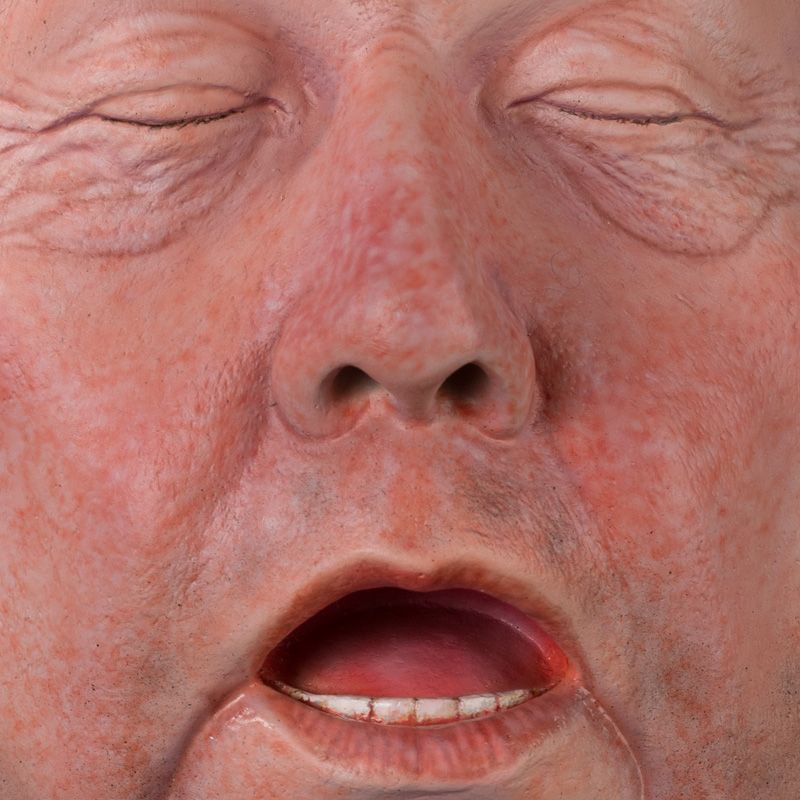 Painted fibreglass teeth in fibreglass heads