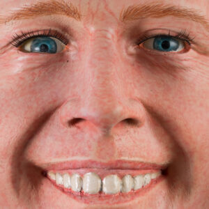 Painted fibreglass teeth in fibreglass heads