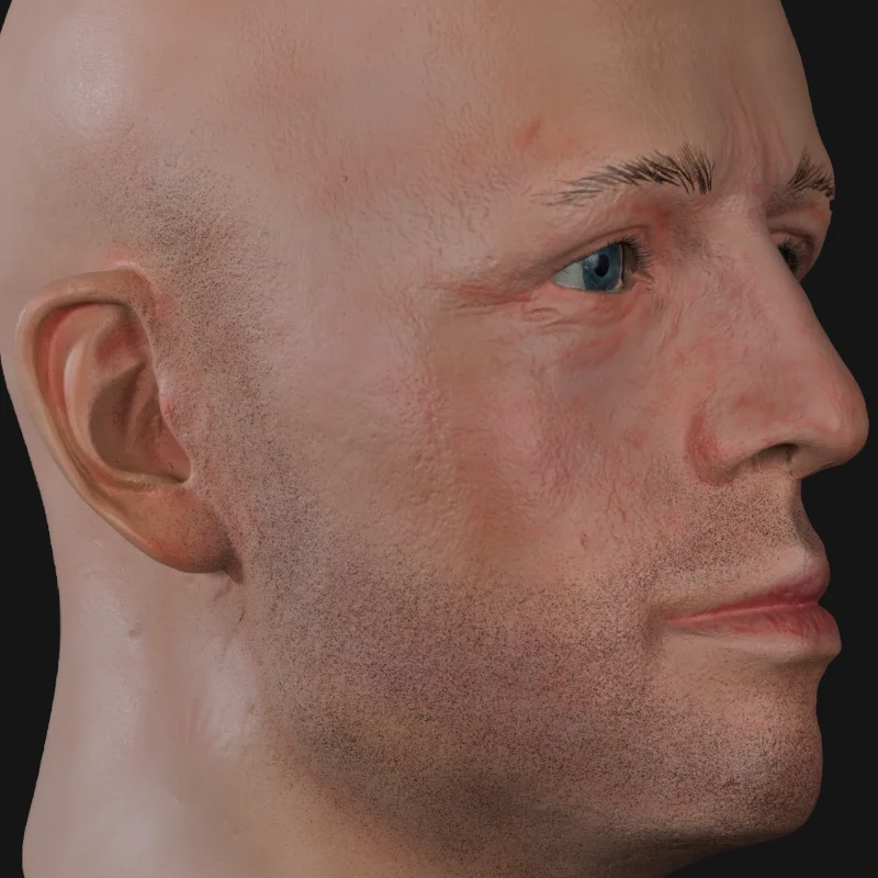 Realistic airbrushed mens display mannequin head