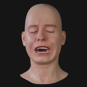 Realistic teenage boy display head