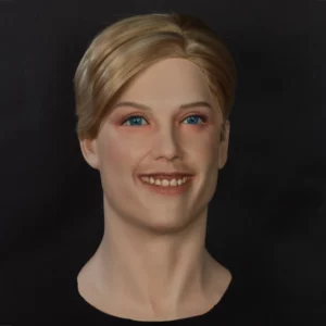 Realistic teenage boy display head with toupee