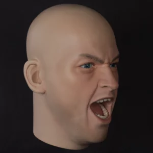 Male display head with prosthetic teeth