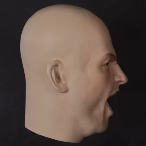 Male display head with prosthetic teeth