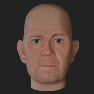 Heren etalagepophoofd met realistische beschildering