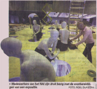 Setting up an exhibition featuring mannequins at the NAi