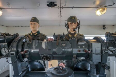 Mannequins of German WW2 soldiers in Atlantic Wall bunkers