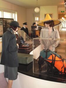 Mannequins at customs diorama display