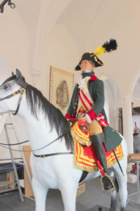 Count Maximilian Anton Karl Baillet de Latour at display horse