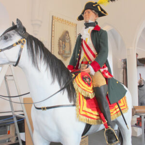Count Maximilian Anton Karl Baillet de Latour at display horse