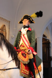 Count Maximilian Anton Karl Baillet de Latour at display horse