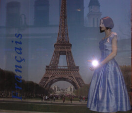 Shop window with mannequins, France theme