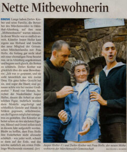 Article in regional newspaper about new fairy figures in Deutscher Märchenwald Altenberg.