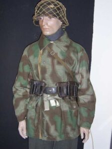 Militaria collection displayed on mannequin