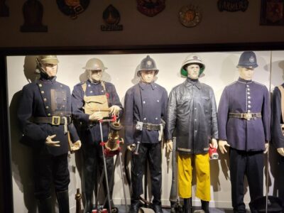 Historical police and fire brigade uniforms | lifelike mannequins