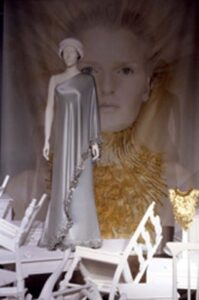 Jacky Kennedy dress  on display mannequin at MoMu