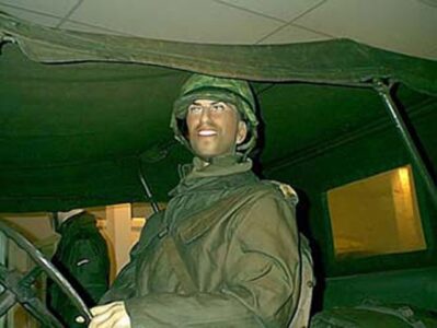 Reservist in Jeep sitting display mannequin | Museum Korps Nationale Reserve