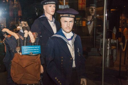 Mannequins of German WW1 submarine sailors; Sea War Museum Jutland