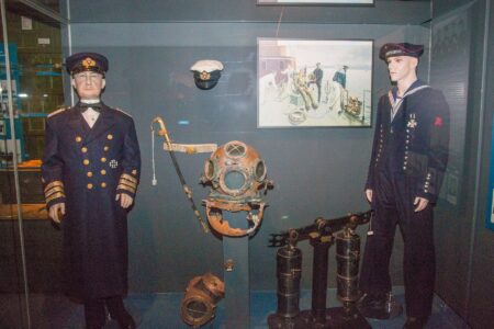 German navy display mannequins from WWI; Sea War Museum Jutland